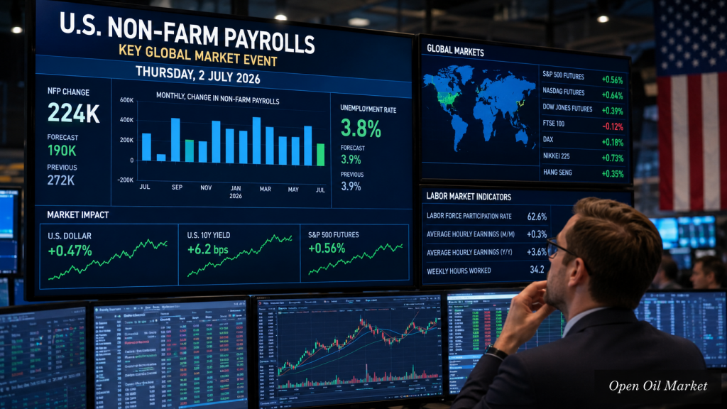 Economic Events and Corporate Reports - Thursday, July 2, 2026: US NFP, Unemployment, Financial Congress of the Bank of Russia, and EIA Gas Stocks