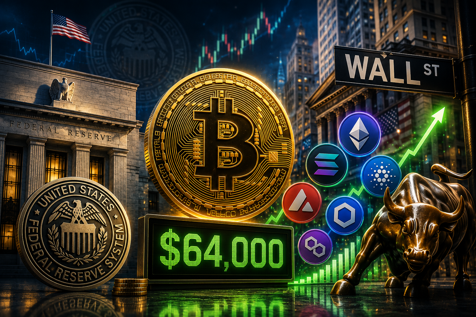 Cryptocurrency News, Thursday, July 30, 2026: Market Awaits Fed Verdict, Bitcoin Holds $64,000, and Wall Street Moves into Altcoins