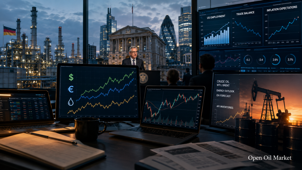 Economic Calendar and Company Reports for July 7, 2026: Germany, Bank of England, USA and Oil