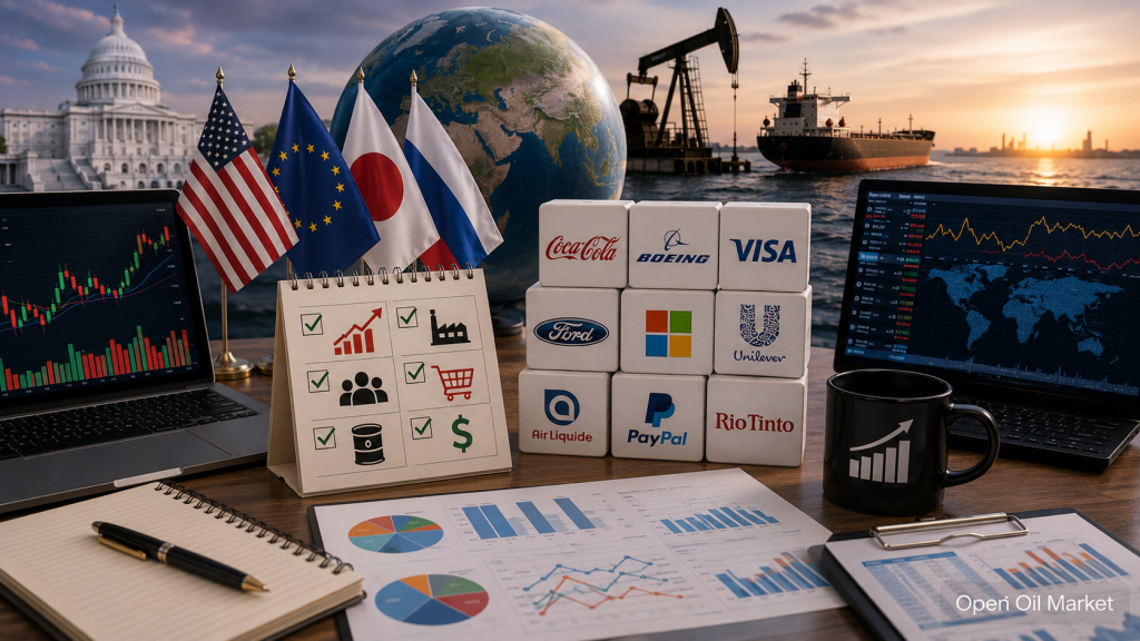 Economic events and corporate reports — Tuesday, 28 July 2026: start of the Fed meeting, US consumer confidence, earnings from Coca-Cola, Boeing, Visa and Ford