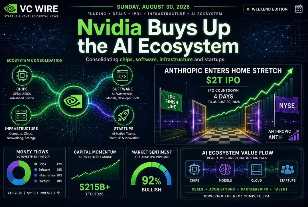 Startup and Venture Investment News - Sunday, August 30, 2026: Nvidia Acquires AI Ecosystem, Anthropic Approaches $2 Trillion IPO