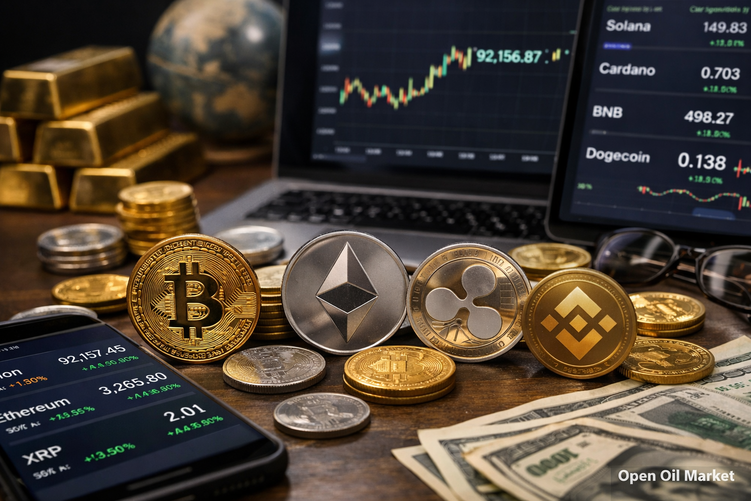 Global Cryptocurrency Market January 12, 2026 - Bitcoin around $92,000, Ethereum and top 10 cryptocurrencies, institutional investments